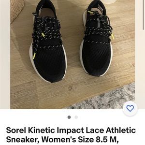 Sorel kinetic lace womens sneakers 8.5, Black